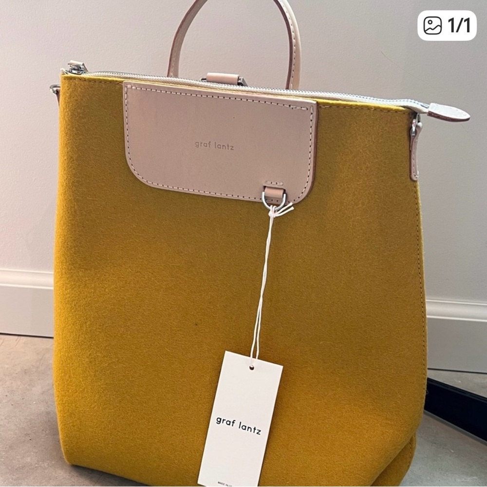 Graf Lantz Mustard Yellow Top-Handle Backpack